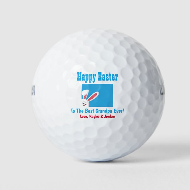 Balles De Golf Bunny de Pâques Meilleur Grand-Père Ever Petits-En (Devant)