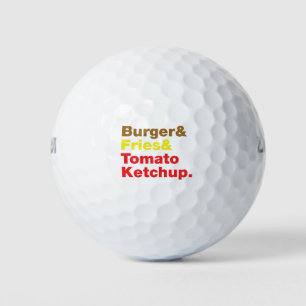 Balles De Golf Burger & Fries & Tomato Ketchup.