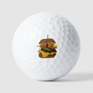 Balles De Golf Burger Hamburger Burger Love Illustration