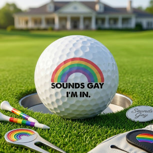 Balles De Golf Ça a l'air gay, j'en suis Citation Fierté Arc-en-c