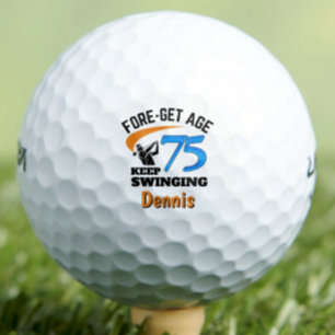Balles De Golf Cadeau 75ème pour papa drôle bleu personnalisé