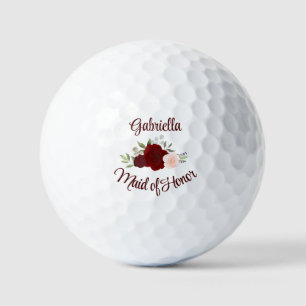 Balles De Golf Cadeau de demoiselle d'honneur Mariage Roses borde
