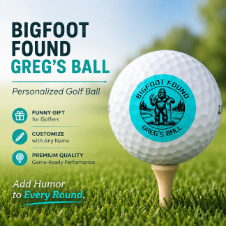 Balles De Golf Cadeau de golf personnalisé Funny Bigfoot Bleu