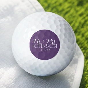 Balles De Golf Cadeau de mariage Monsieur et Madame couleur unie 