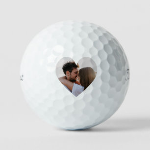 Balles De Golf Cadeau de modèle de photo en forme de cœur personn