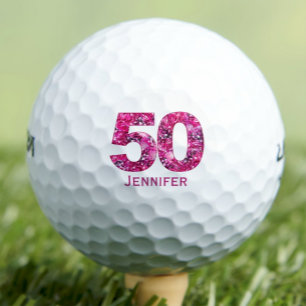 Balles De Golf Cadeau personnalisé 50e pour ami - Floral 50
