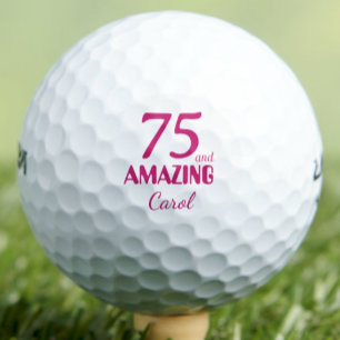 Balles De Golf Cadeau pour les 75 ans d'une collègue Rose Incroya