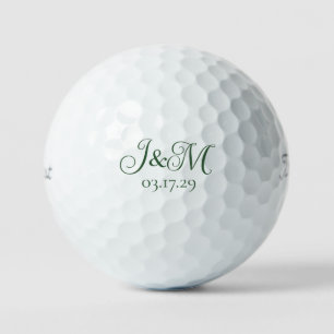 Balles De Golf Cadeaux de Mariage Personnalisés Hunter Green Init