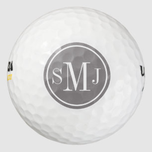 Balles De Golf Cadre personnalisé de monogramme et de titane