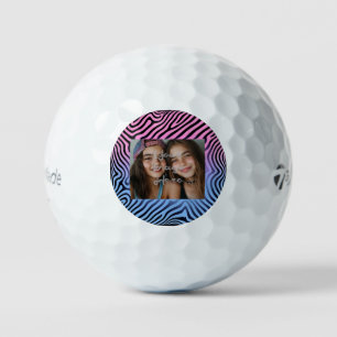 Balles De Golf Cadre photo en bande Zèbre rose rétro