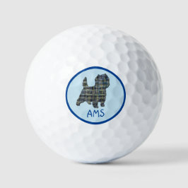 Balles De Golf Cairn Terrier Chien Silhouette Monogramme Grille B