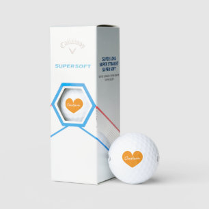 Balles de golf Callaway personnalisées avec cœur o