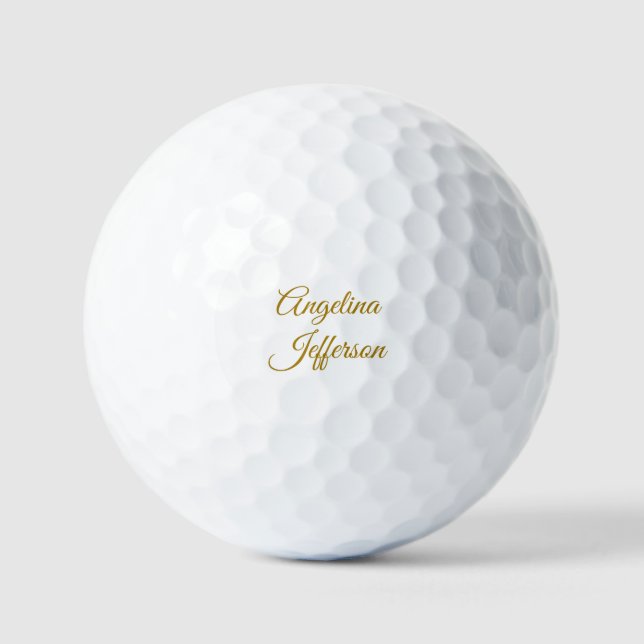 Balles De Golf Calligraphie professionnelle Elegant or couleur (Recto)