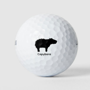 Balles De Golf Capybara Silhouette - Animal noir