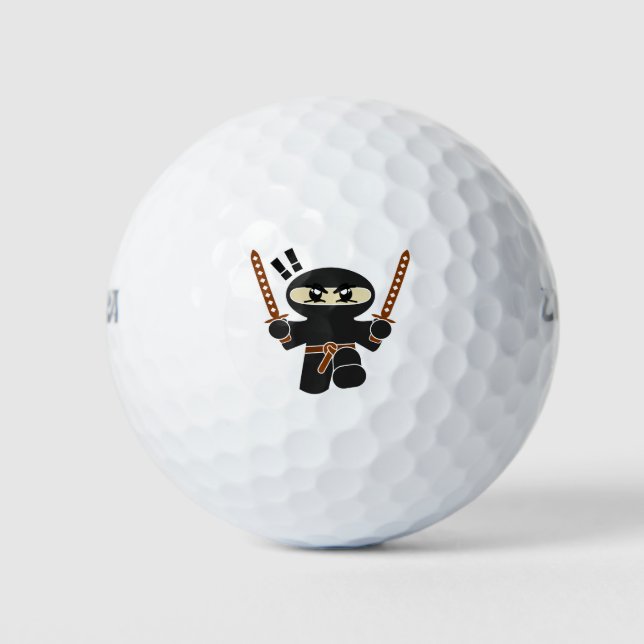 Balles De Golf Caractère Ninja du dessin animé (Devant)
