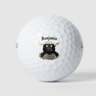 Balles De Golf Caricature amusante de buffle d'eau courante