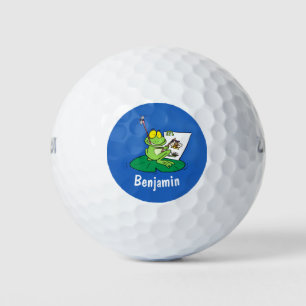 Balles De Golf Caricature amusante de grenouille verte