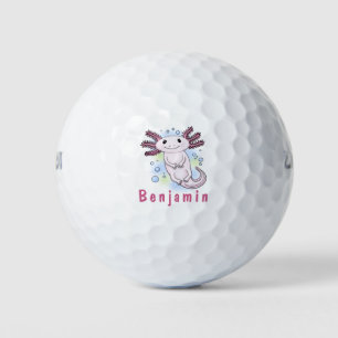Balles De Golf Caricature axolotl rose adorable