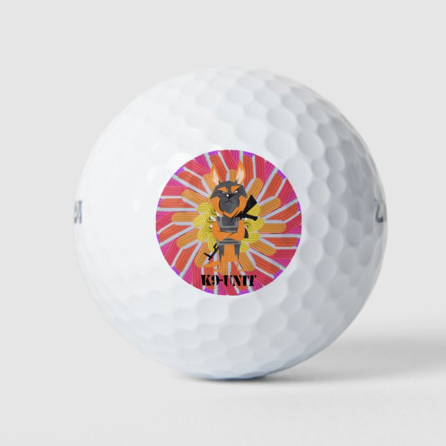 Balles De Golf Caricature berger allemande K9 conception de chien (Devant)
