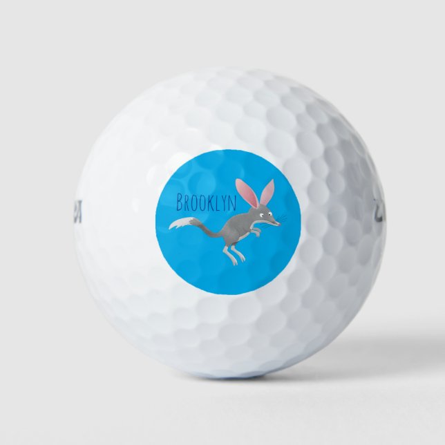 Balles De Golf Caricature de bilby australien très heureuse (Devant)