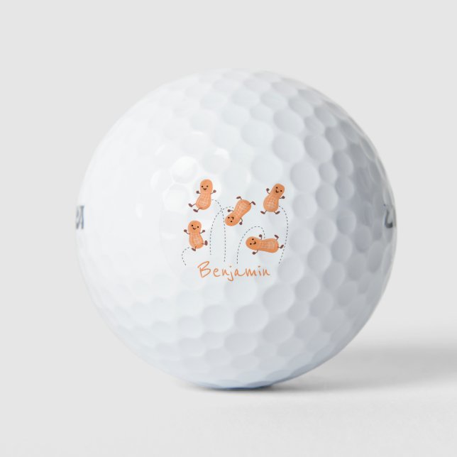 Balles De Golf Caricature de cacahuètes joyeux sautillant (Devant)