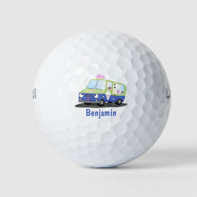 Balles De Golf Caricature de camion de glace joli (Devant)