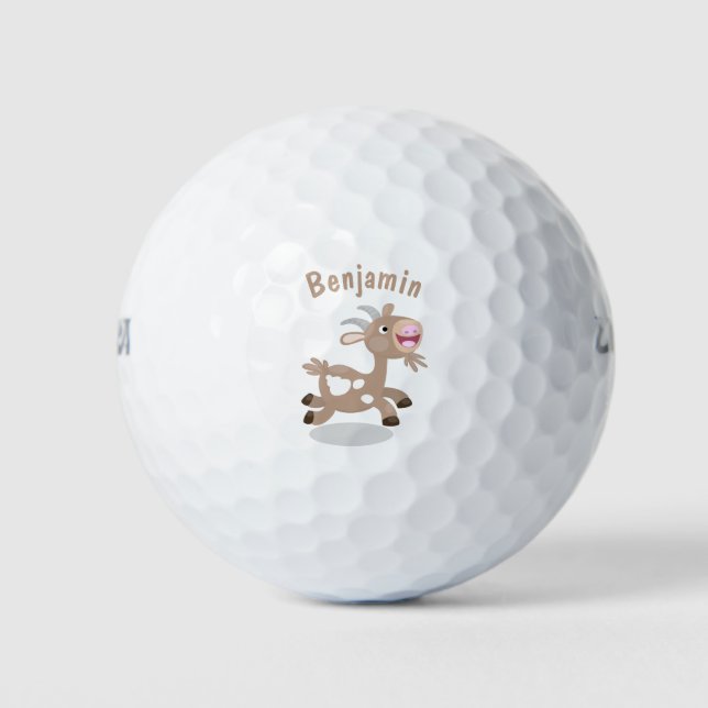 Balles De Golf Caricature de chèvre billy joyeux (Devant)