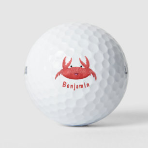 Balles De Golf Caricature de crabe rouge cuite