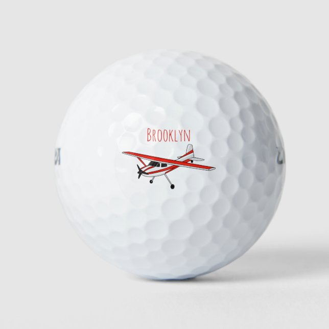 Balles De Golf Caricature de l'avion à train de vélo (Devant)
