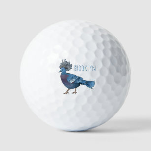 Balles De Golf Caricature de l'oiseau pigeon couronné Victoria