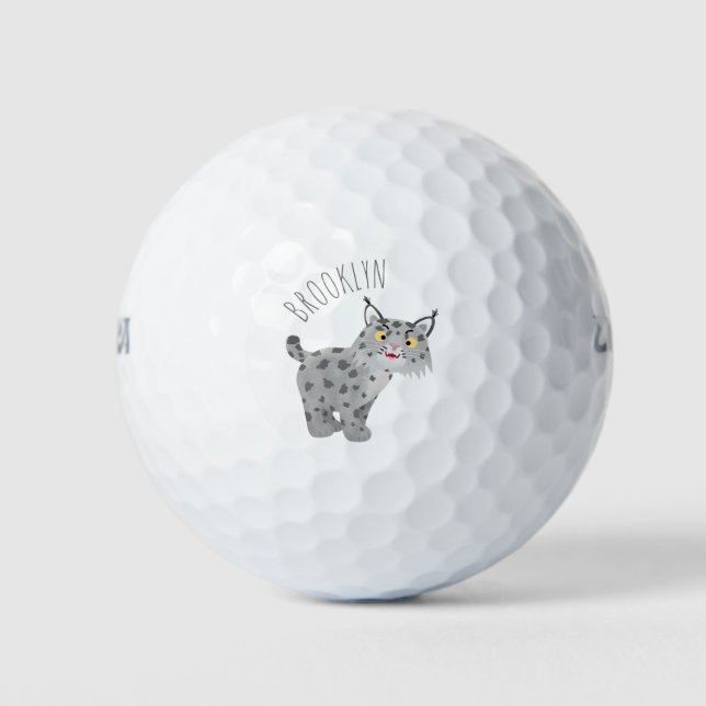 Balles De Golf Caricature de lynx de lynx de lynx (Devant)