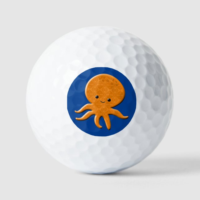 Balles De Golf Caricature de pieuvre brillante (Recto)