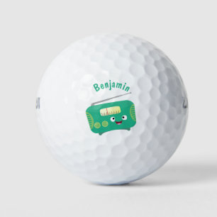 Balles De Golf Caricature de radio rétro amusante