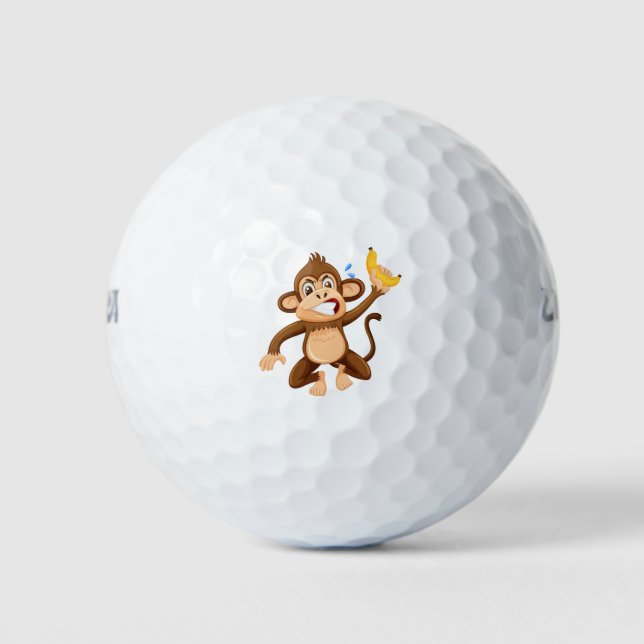 Balles De Golf Caricature de singe en colère (Devant)