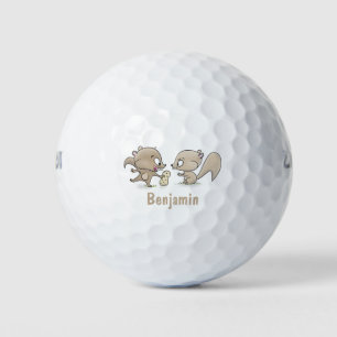 Balles De Golf Caricature d'écureuils marrants