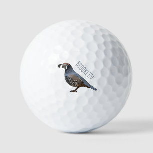 Balles De Golf Caricature d'oiseau de caille de Californie