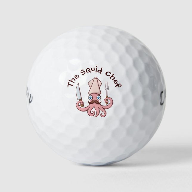 Balles De Golf Caricature du chef calmar (Devant)