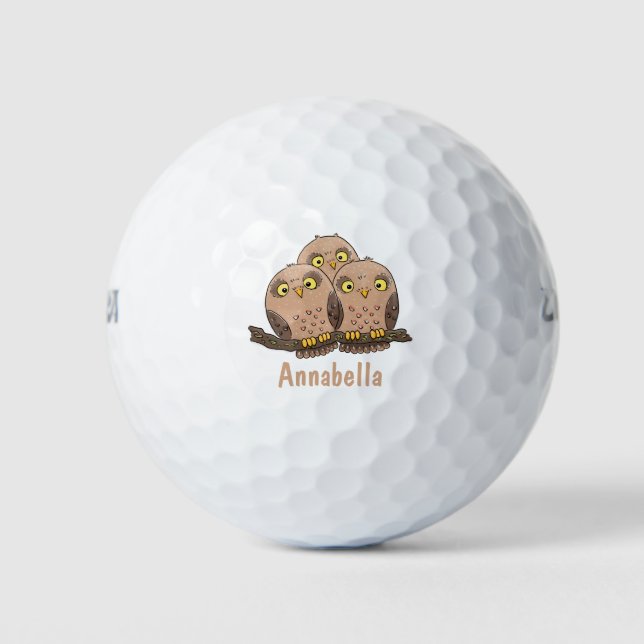 Balles De Golf Caricature en trio de chouette (Devant)