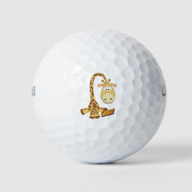 Balles De Golf Caricature Giraffe Cute Kawaii (Devant)