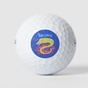 Balles De Golf Caricature humoristique murène verte