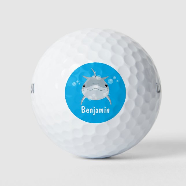 Balles De Golf Caricature joli dauphin kawaii kawaii (Devant)