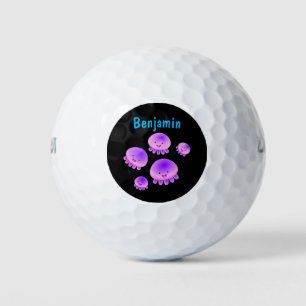 Balles De Golf Caricature kawaii de méduse violette rose mou