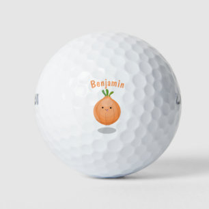 Balles De Golf Caricature vert oignon brun joli