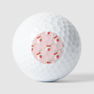 Balles De Golf Caricatures de Lait de fraise : Motif