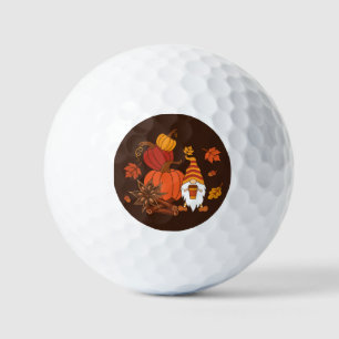 Balles De Golf Carte Citrouille Gnome d'automne