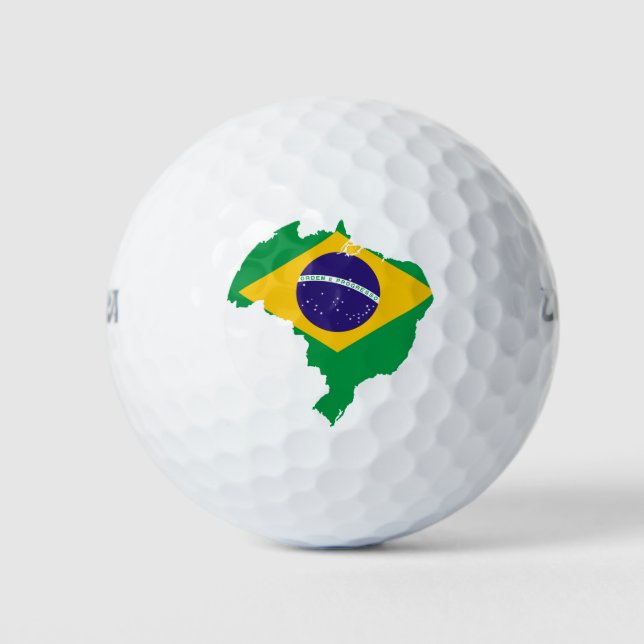 Balles De Golf carte du drapeau brésilien (Devant)