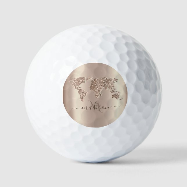 Balles De Golf Carte du monde parties scintillant Monographie Mon (Recto)