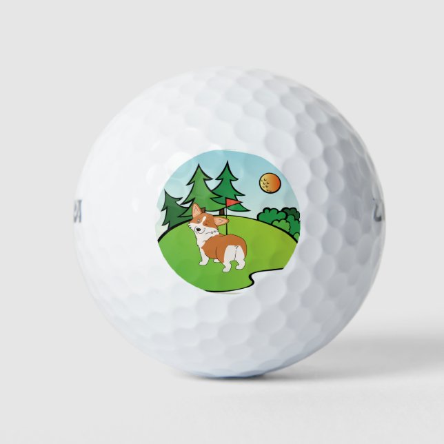 Balles De Golf Cartoon de golf Corgi Butt (Devant)