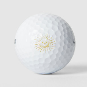 Balles De Golf Cartoon Smiling Face Soleil
