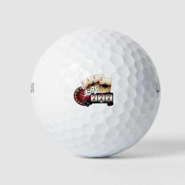 Balles De Golf casino, vegas, poker, jeu, adulte (Devant)